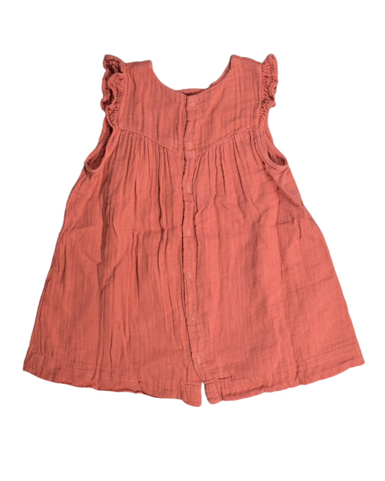 A Orange Sleeveless Dresses from Petit Bateau in size 12-18M for girl. (Back View)