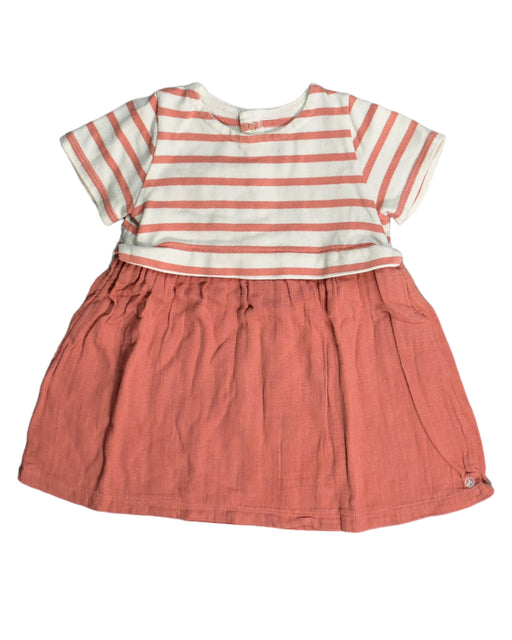 A Orange Short Sleeve Dresses from Petit Bateau in size 6-12M for girl. (Front View)