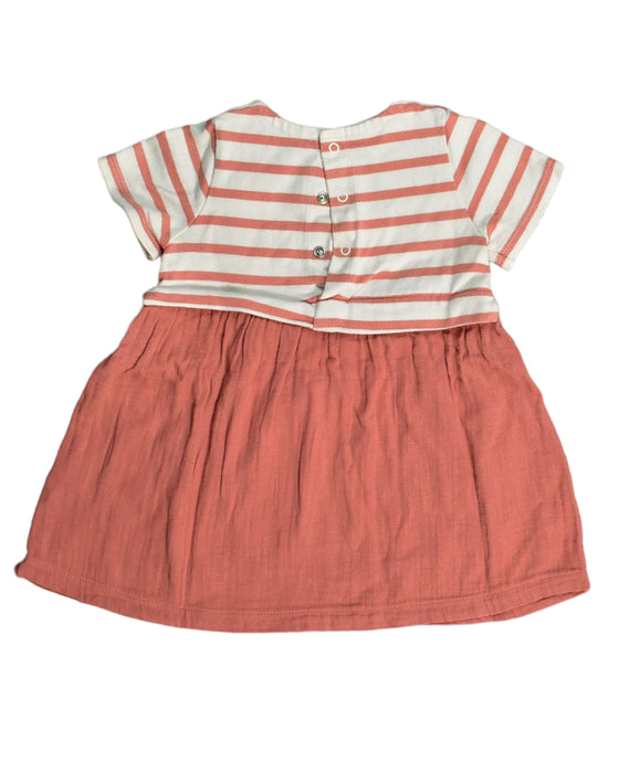 A Orange Short Sleeve Dresses from Petit Bateau in size 6-12M for girl. (Back View)