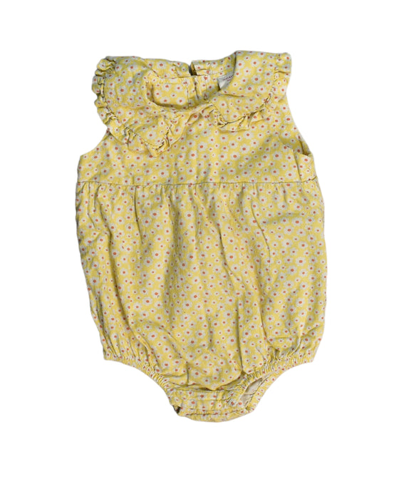 A Yellow Bodysuits from Seed in size 6-12M for girl. (Front View)