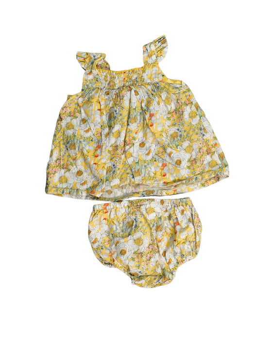 A Yellow Shorts Sets from Toshi in size 0-3M for girl. (Back View)