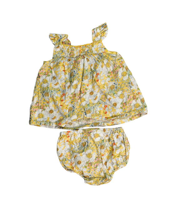 A Yellow Shorts Sets from Toshi in size 0-3M for girl. (Back View)