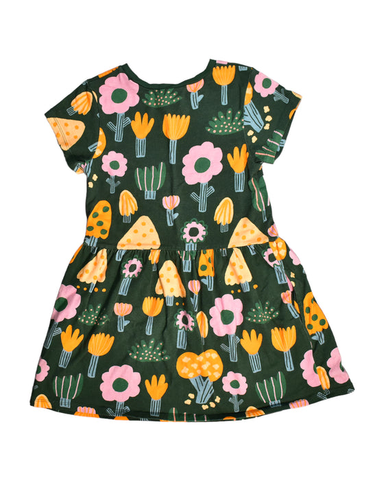 A Green Short Sleeve Dresses from Minti in size 5T for girl. (Back View)