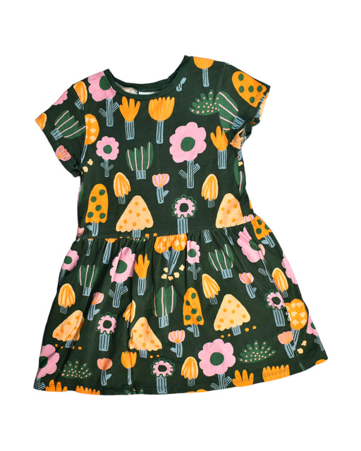 A Green Short Sleeve Dresses from Minti in size 5T for girl. (Front View)