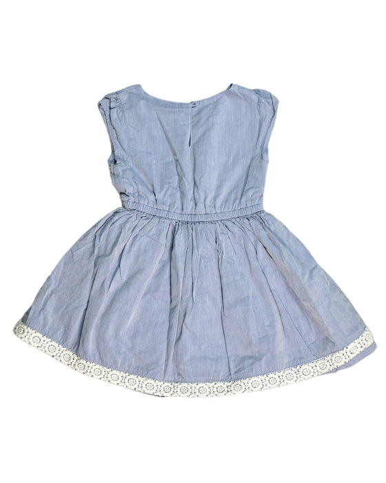 A Blue Sleeveless Dresses from The Little White Company in size 12-18M for girl. (Back View)