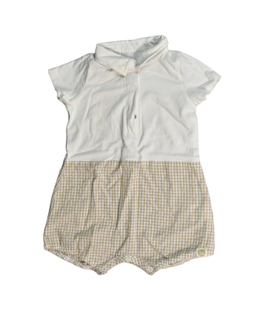 A White Rompers from Le Petit Society in size 6-12M for boy. (Front View)