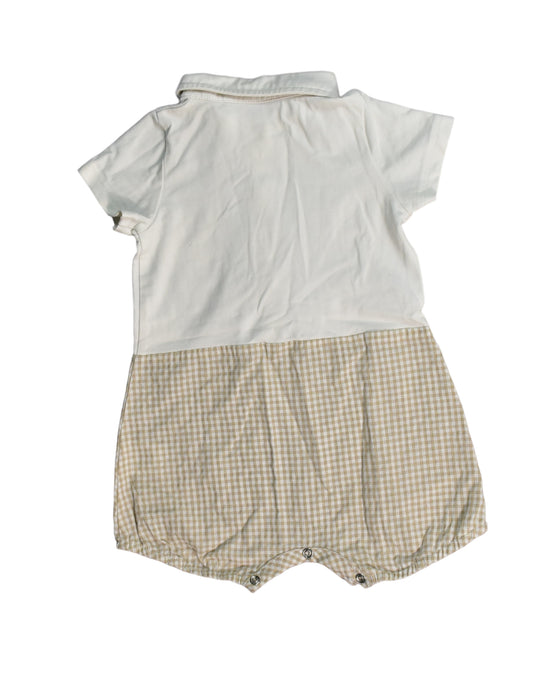 A White Rompers from Le Petit Society in size 6-12M for boy. (Back View)