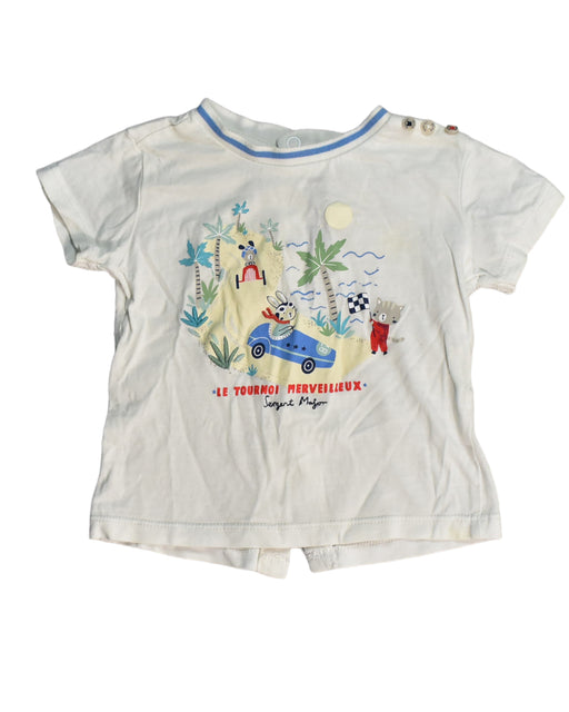 A White Short Sleeve Tops from Sergent Major in size 6-12M for boy. (Front View)