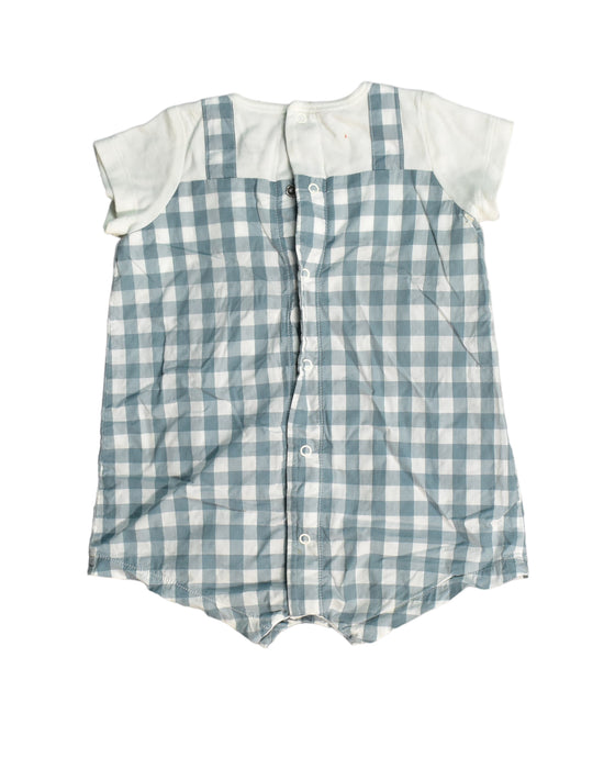 A White Rompers from Petit Bateau in size 3-6M for boy. (Back View)