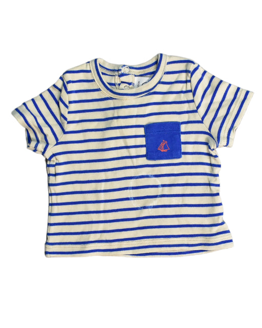 A White Short Sleeve Tops from Petit Bateau in size 0-3M for boy. (Front View)