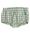 A Green Bloomers from Pehr in size 3-6M for girl. (Front View)