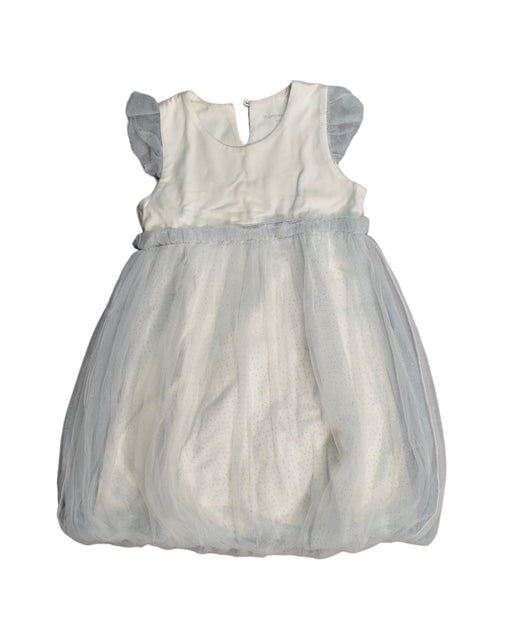 A White Sleeveless Dresses from Le Petit Society in size 4T for girl. (Front View)