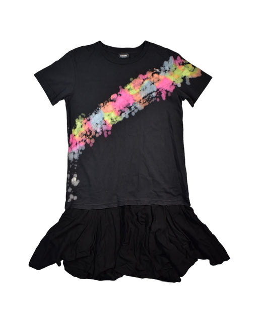 A Black Short Sleeve Dresses from Diesel in size 12Y for girl. (Front View)