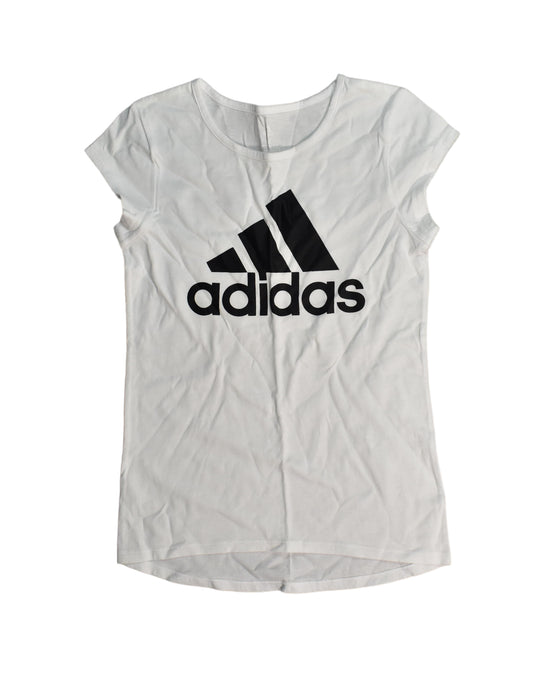 A White Short Sleeve Tops from Adidas in size 12Y for girl. (Front View)