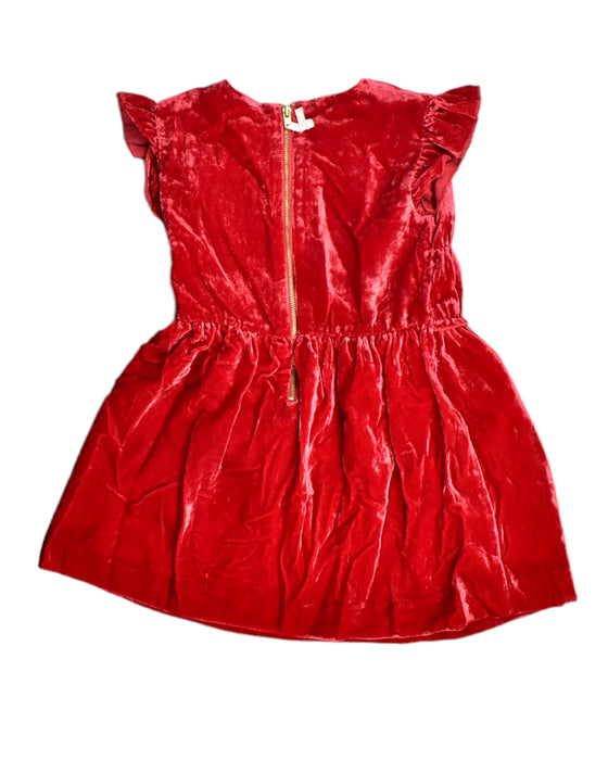 A Red Sleeveless Dresses from Crewcuts in size 3T for girl. (Back View)
