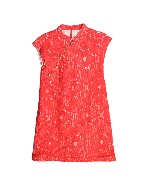 A Red Sleeveless Dresses from Elly in size 11Y for girl. (Front View)
