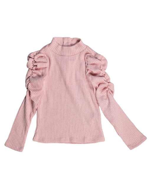 A Pink Long Sleeve Tops from Janie & Jack in size 4T for girl. (Front View)