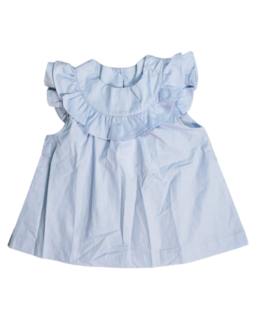 A Blue Sleeveless Tops from Jacadi in size 6T for girl. (Front View)