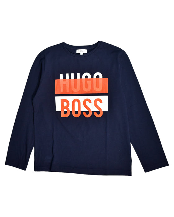 A Blue Long Sleeve Tops from Boss in size 10Y for girl. (Front View)