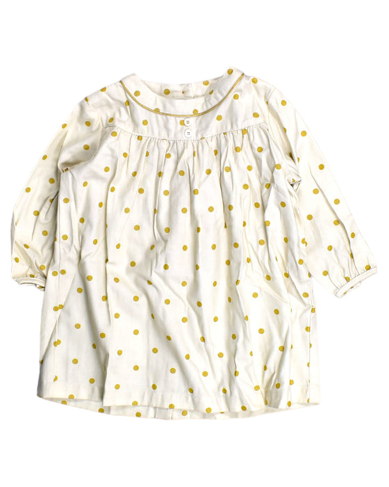 A Yellow Long Sleeve Dresses from Petite Lucette in size 12-18M for girl. (Front View)