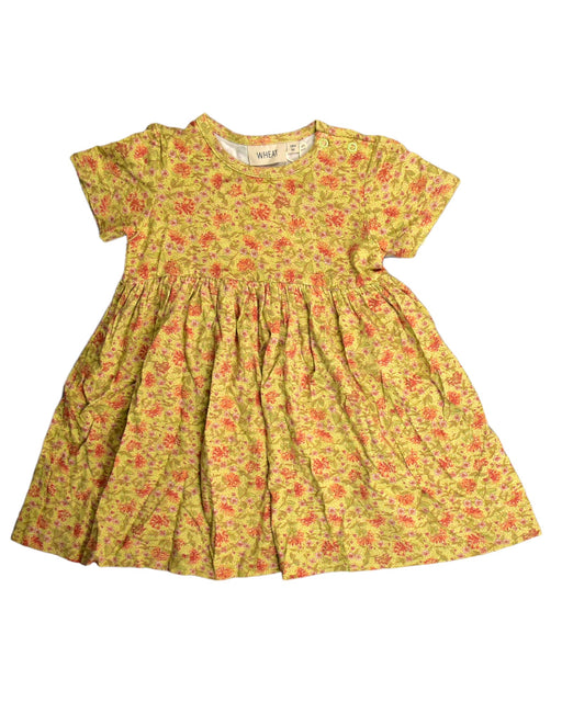 A Yellow Short Sleeve Dresses from Wheat in size 12-18M for girl. (Front View)