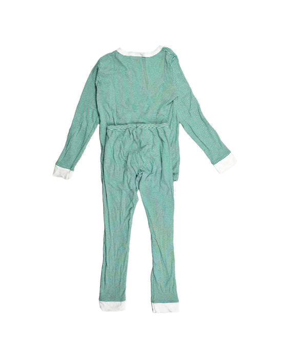 A Green Pyjama Sets from Petit Bateau in size 6T for boy. (Back View)