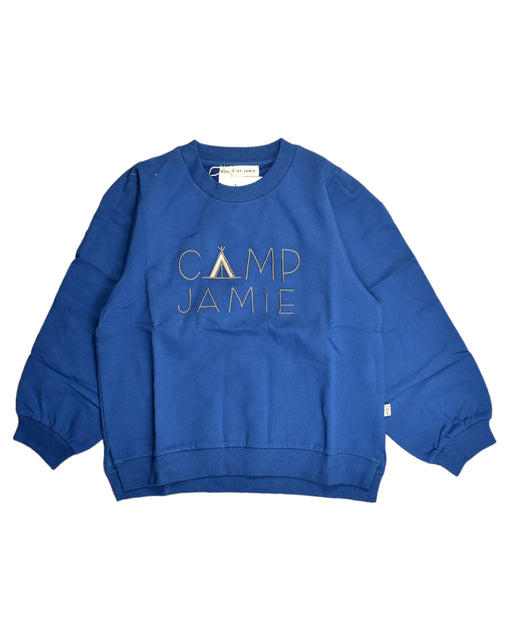 A Blue Crewneck Sweatshirts from House of Jamie in size 8Y for boy. (Front View)