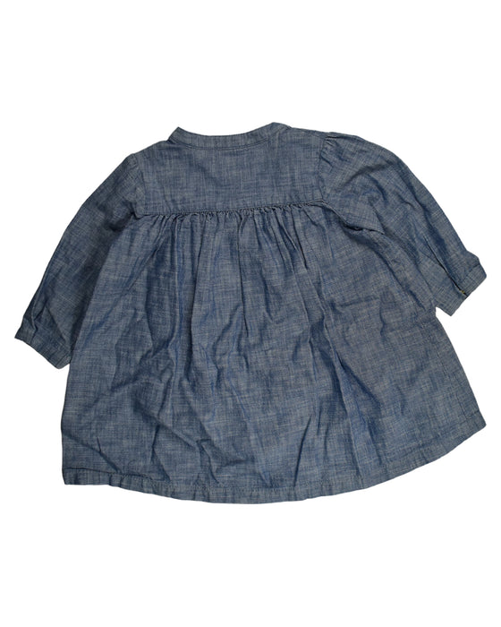 A Grey Long Sleeve Dresses from Petit Bateau in size 12-18M for girl. (Back View)