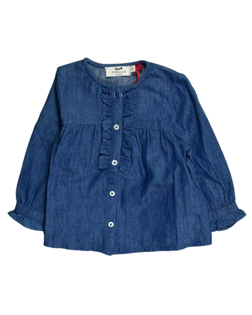 A Blue Long Sleeve Tops from Cyrillus in size 6-12M for girl. (Front View)