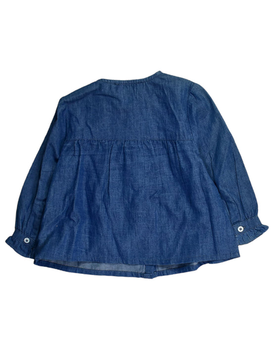 A Blue Long Sleeve Tops from Cyrillus in size 6-12M for girl. (Back View)