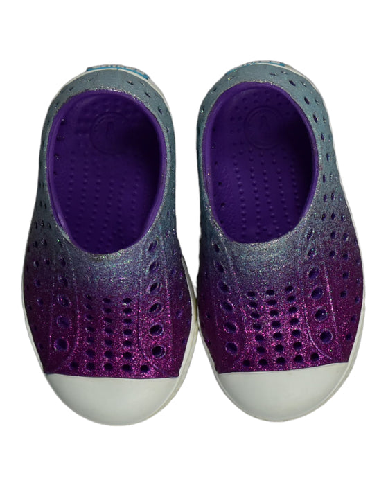 A Purple Slip Ons from Native Shoes in size 18-24M for girl. (Back View)
