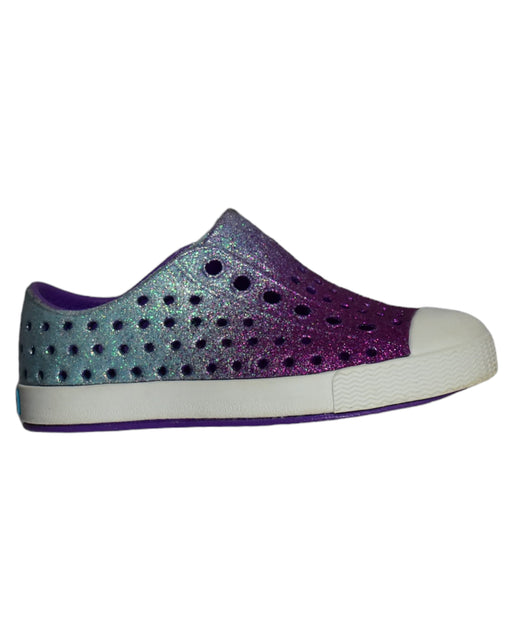 A Purple Slip Ons from Native Shoes in size 18-24M for girl. (Front View)