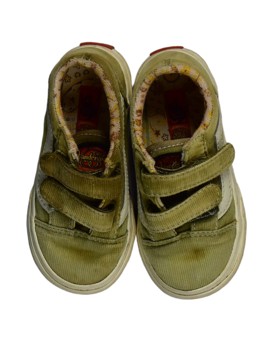 A Gold Sneakers from Vans in size 3T for boy. (Back View)