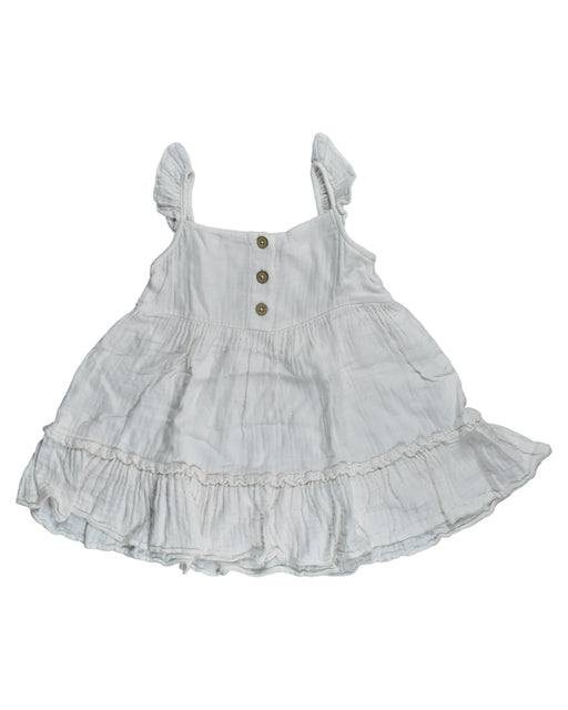 A White Sleeveless Dresses from Cottage Ollie in size 2T for girl. (Front View)