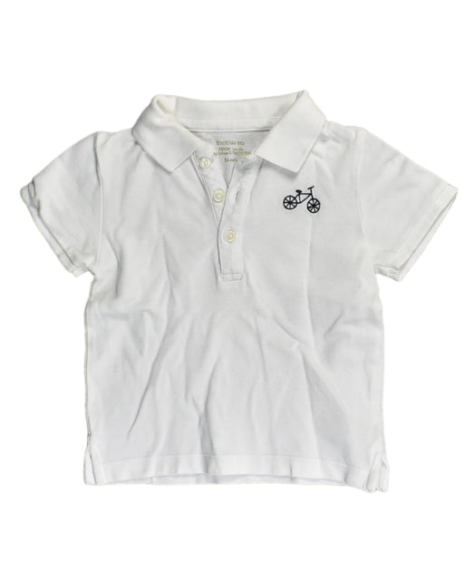 A White Short Sleeve Polos from Bout'Chou in size 18-24M for boy. (Front View)