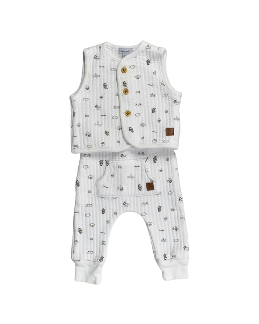A White Pyjama Sets from Absorba in size 0-3M for boy. (Front View)