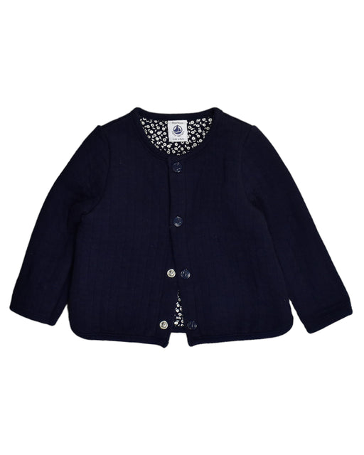 A Navy Cardigans from Petit Bateau in size 6-12M for girl. (Front View)