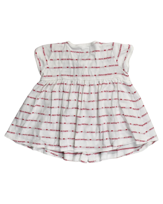 A White Short Sleeve Dresses from Petit Bateau in size 3-6M for girl. (Back View)