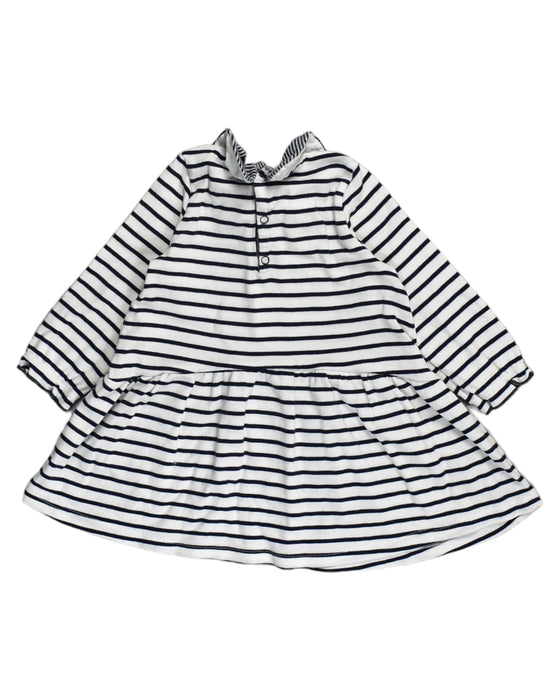 A White Long Sleeve Dresses from Petit Bateau in size 6-12M for girl. (Back View)