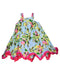 A Blue Sleeveless Dresses from Catimini in size 4T for girl. (Back View)