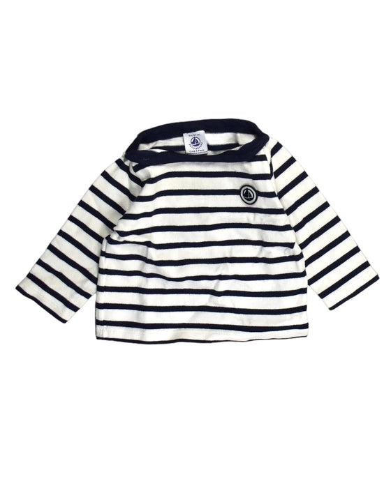 A White Long Sleeve Tops from Petit Bateau in size 3-6M for boy. (Front View)