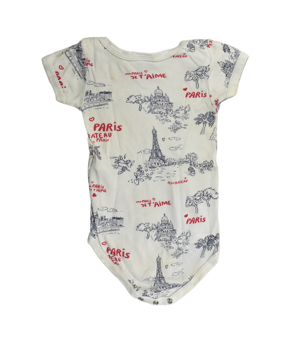 A White Bodysuits from Petit Bateau in size 3-6M for neutral. (Back View)