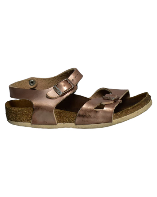 A Brown Sandals from Birkenstock in size 6T for girl. (Front View)