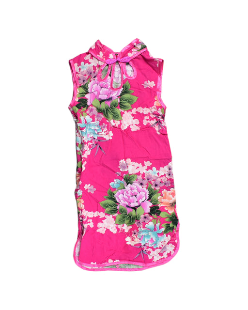 A Pink Sleeveless Dresses from Retykle in size 5T for girl. (Front View)