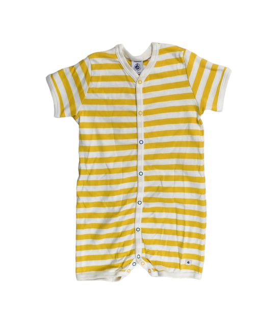 A White Rompers from Petit Bateau in size 18-24M for neutral. (Front View)