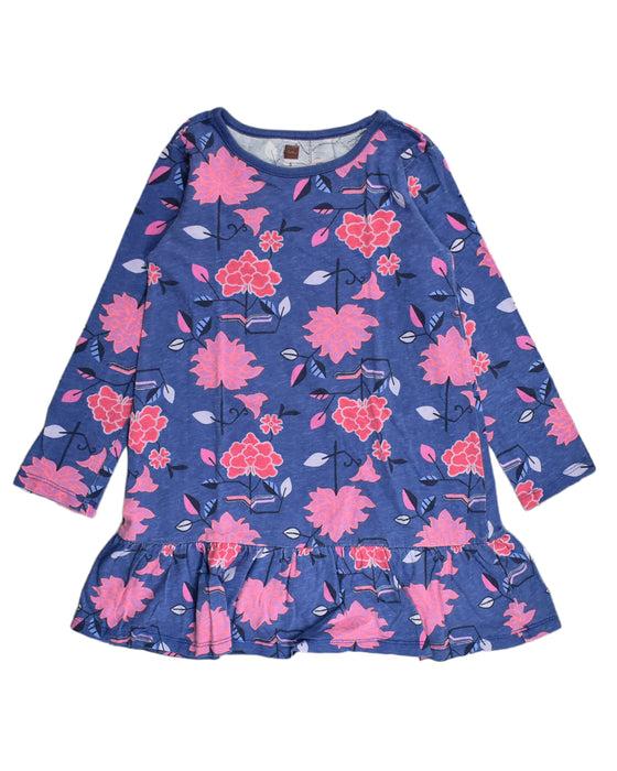 A Blue Long Sleeve Dresses from Tea in size 5T for girl. (Front View)