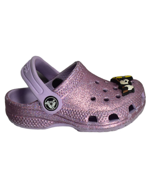 A Purple Sandals from Crocs in size 18-24M for girl. (Front View)