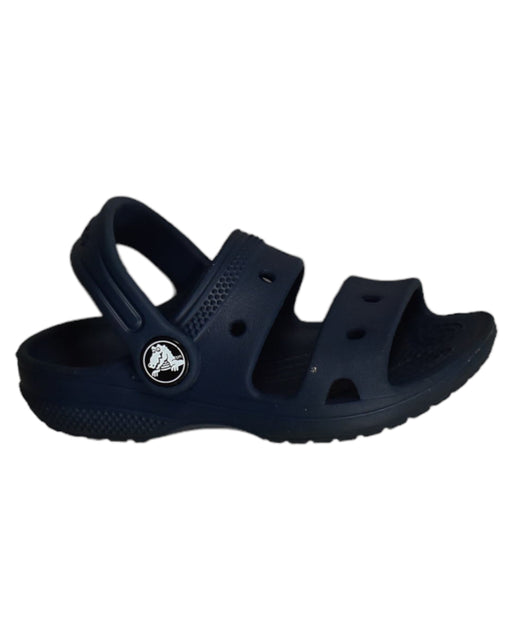 A Blue Sandals from Crocs in size 3T for boy. (Front View)