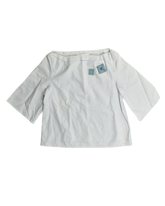 A White Long Sleeve Tops from Chloe in size 4T for girl. (Front View)