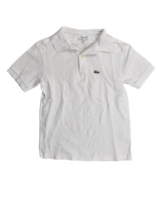 A White Short Sleeve Polos from Lacoste in size 10Y for boy. (Front View)